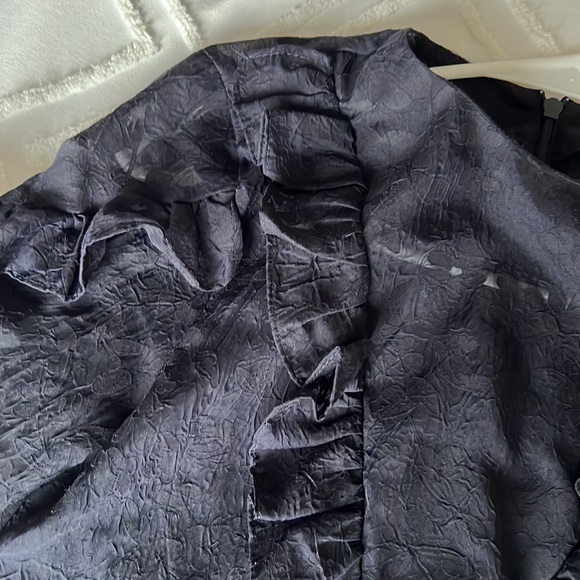 Blue Ruffle Sheer Blouse - Picture 5 of 6